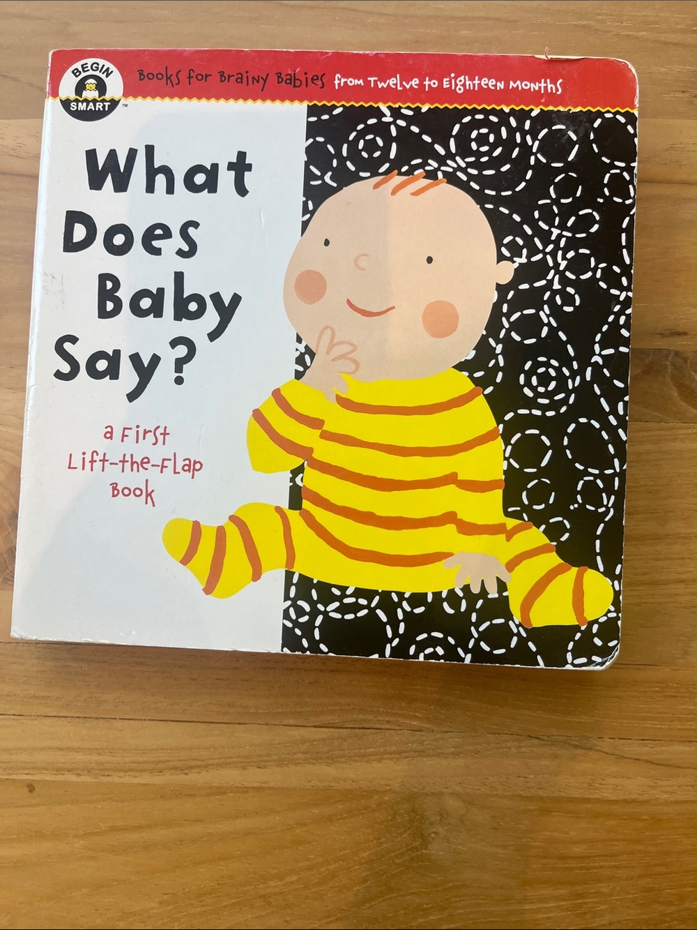 What Does Baby Say? - Yellow Striped Baby Board Book
